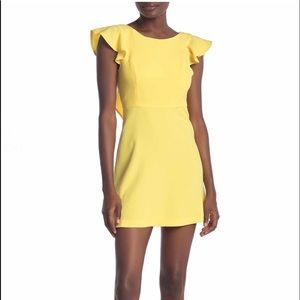 BCBG Yellow Ruffle Dress